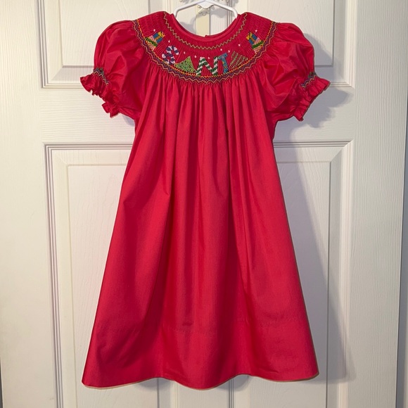 Rosalina Other - Rosalina girls size 4T smock SANTA Christmas pink dress w/smock puffy sleeves